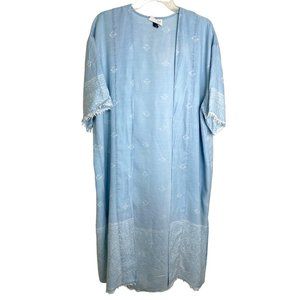Universal Threads Womens Light Blue Short Sleeve Duster with Raw Hem Size XS/S